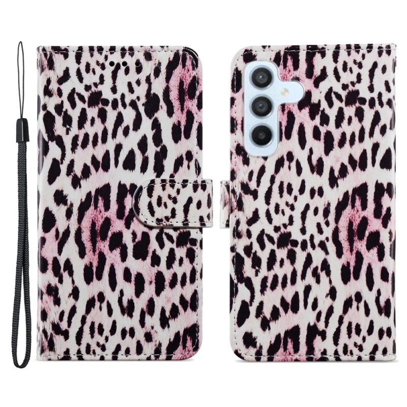 Κάλυμμα Samsung Galaxy A34 5G με κορδονι Strappy Leopard Print