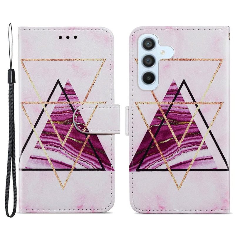 Κάλυμμα Samsung Galaxy A34 5G με κορδονι Strappy Marble Style