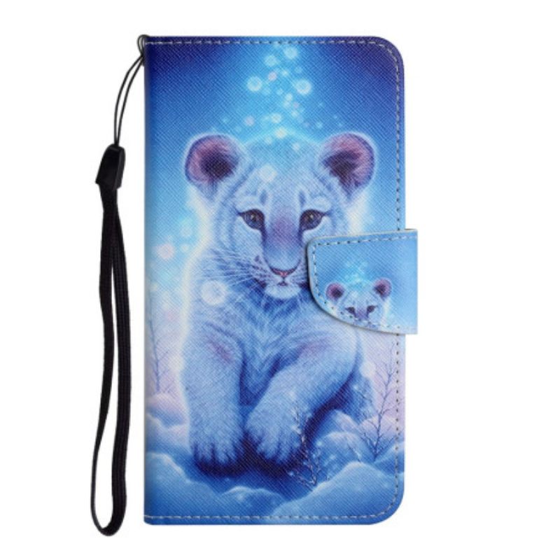 Κάλυμμα Samsung Galaxy A34 5G με κορδονι Strappy White Tiger