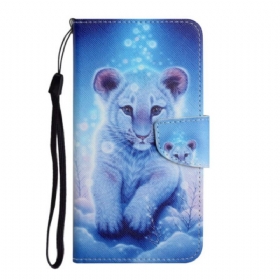 Κάλυμμα Samsung Galaxy A34 5G με κορδονι Strappy White Tiger