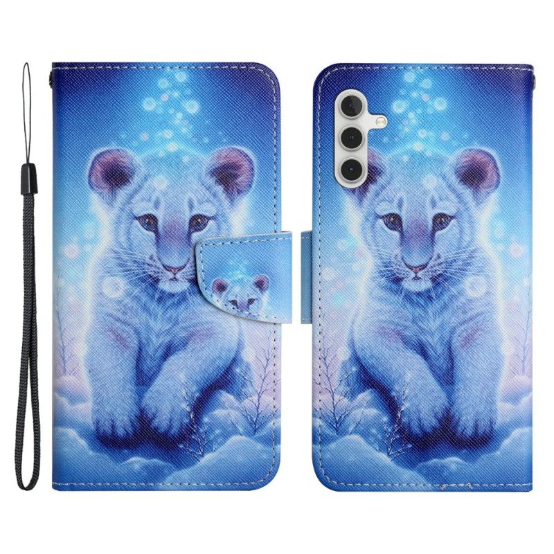 Κάλυμμα Samsung Galaxy A34 5G με κορδονι Strappy White Tiger