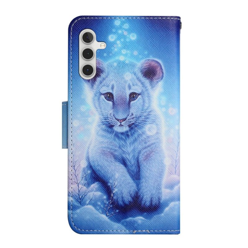 Κάλυμμα Samsung Galaxy A34 5G με κορδονι Strappy White Tiger