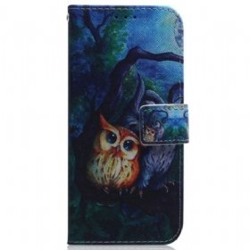 Κάλυμμα Samsung Galaxy A34 5G με κορδονι Ζωγραφική Με Strappy Owls