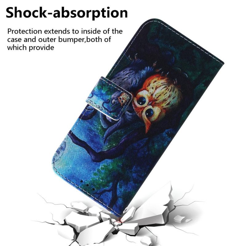 Κάλυμμα Samsung Galaxy A34 5G με κορδονι Ζωγραφική Με Strappy Owls