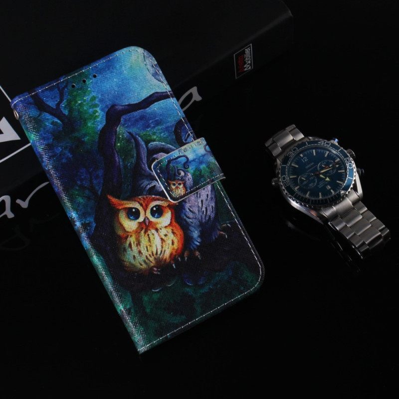 Κάλυμμα Samsung Galaxy A34 5G με κορδονι Ζωγραφική Με Strappy Owls