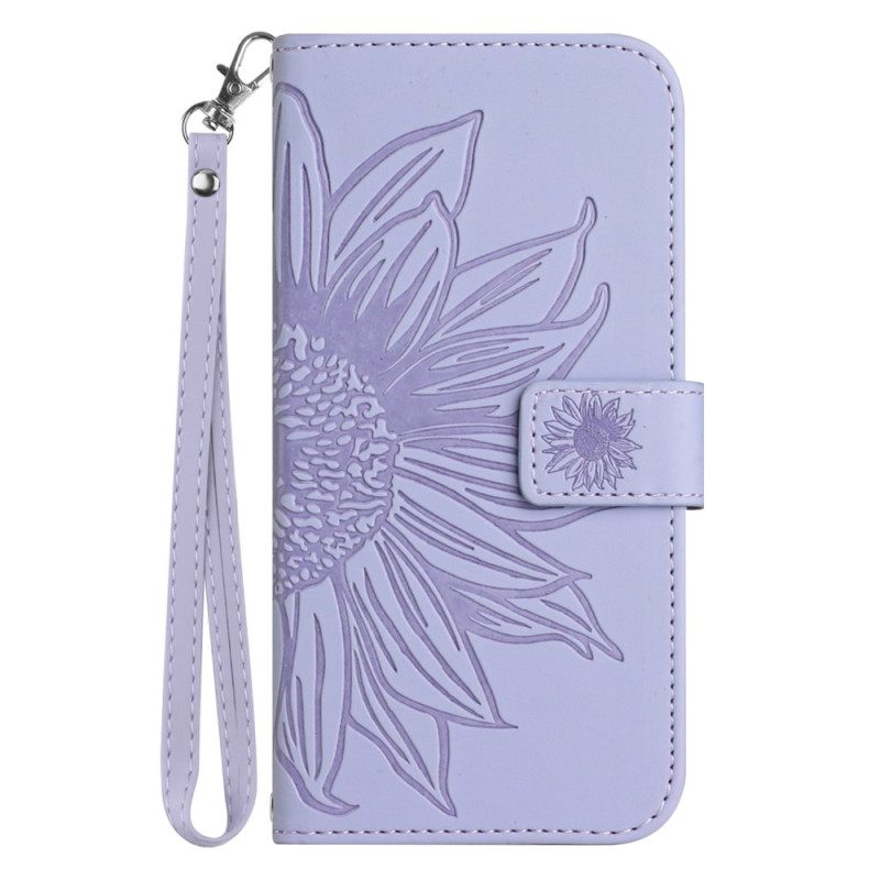 Θήκη Flip Samsung Galaxy A34 5G με κορδονι Strappy Sunflower