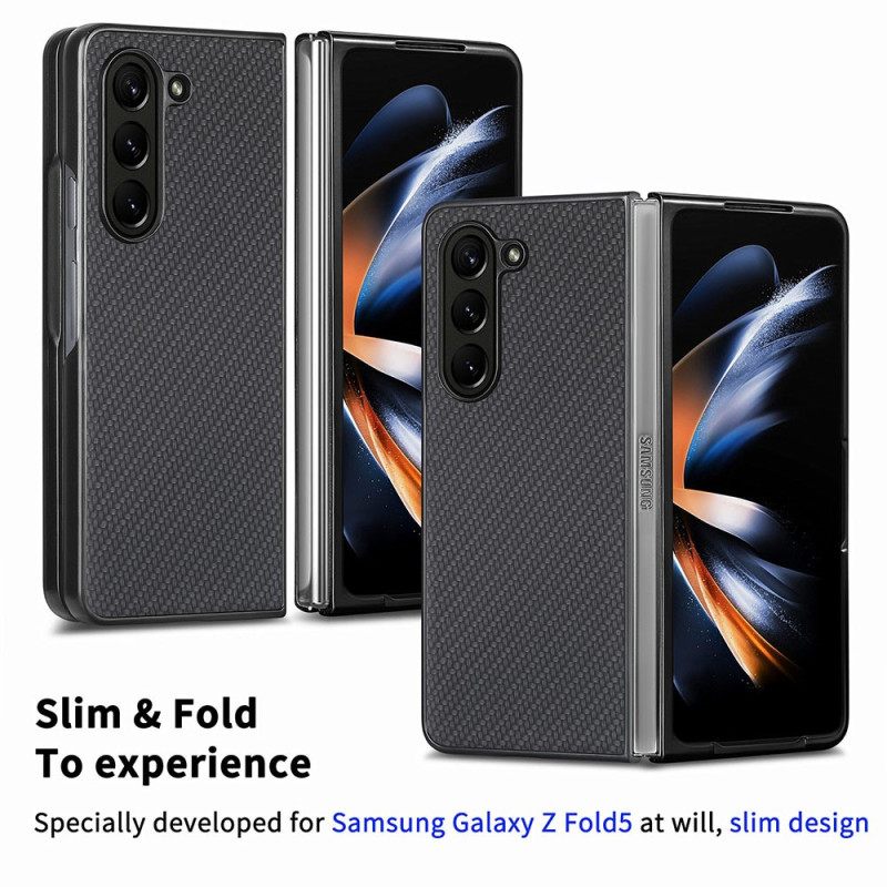 Κάλυμμα Samsung Galaxy Z Fold 5 Κλασική Ίνα Άνθρακα Σιλικόνης