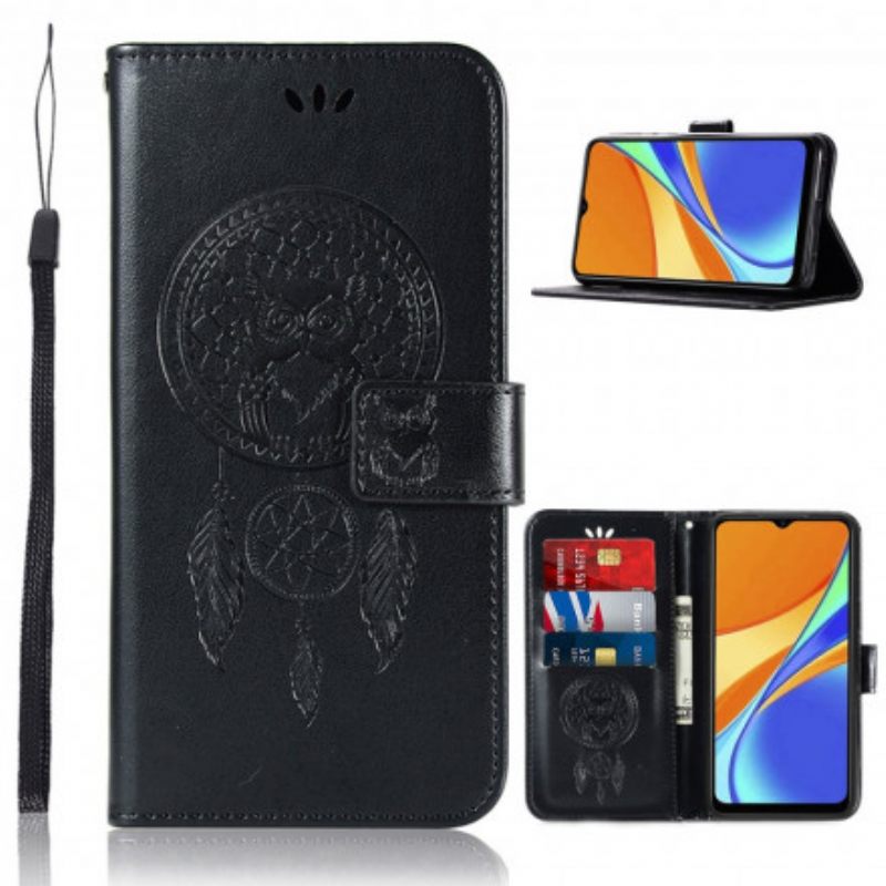 Κάλυμμα Xiaomi Redmi 9C Δερμάτινο Εφέ Dreamcatcher Owl