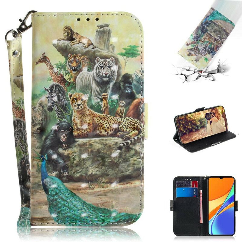 Κάλυμμα Xiaomi Redmi 9C με κορδονι Thong Safari Animals