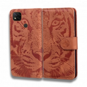 Θήκη Flip Xiaomi Redmi 9C Εκτύπωση Προσώπου Tiger