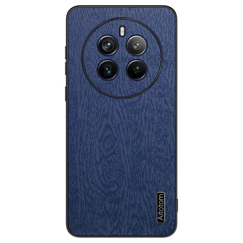 Κάλυμμα Realme 12 Pro / 12 Pro Plus Faux Leather Wood Style Σιλικόνης