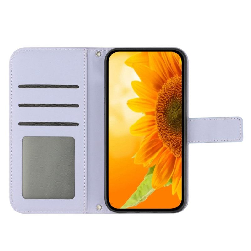 Θηκη Κινητου Realme 12 Pro / 12 Pro Plus Sunflower Print Με Ιμάντα Ώμου