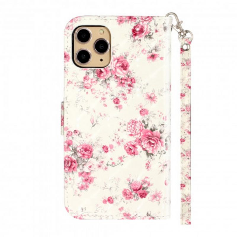 δερματινη θηκη iPhone 11 Pro Max με κορδονι Strap Light Spot Flowers