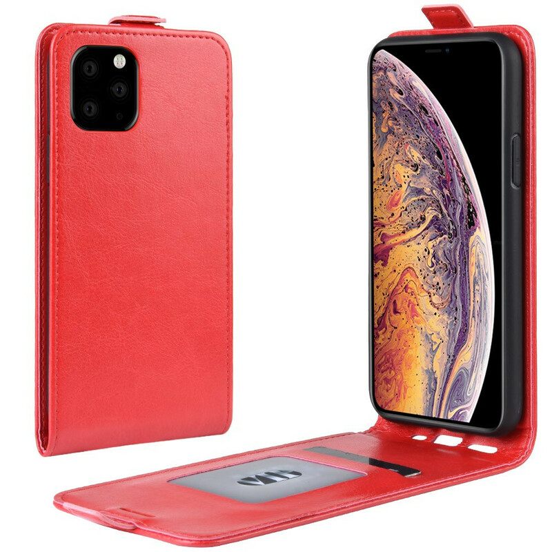 Κάλυμμα iPhone 11 Pro Max Θήκη Flip Πτυσσόμενο Δερμάτινο Εφέ