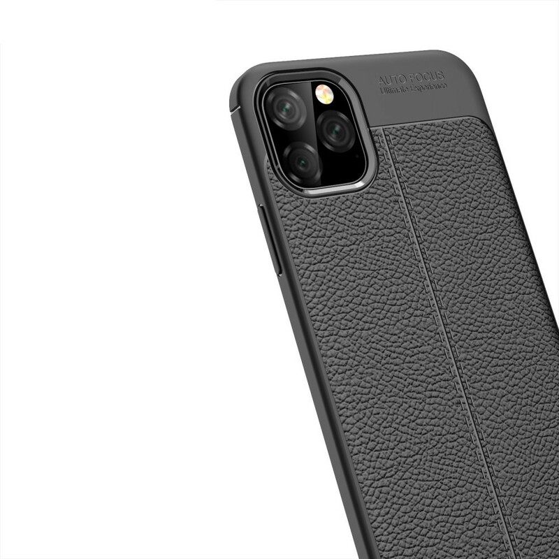 Θήκη iPhone 11 Pro Max Δερμάτινο Εφέ Litchi Double Line