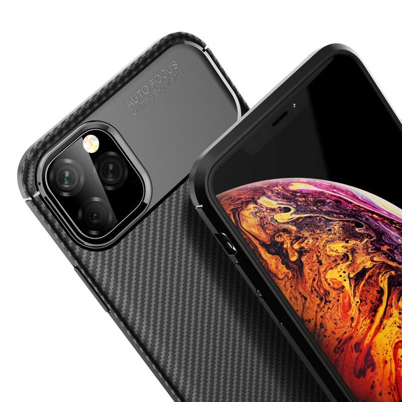 θηκη κινητου iPhone 11 Pro Max Ευέλικτη Υφή Από Ίνες Άνθρακα