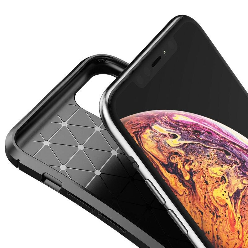 θηκη κινητου iPhone 11 Pro Max Ευέλικτη Υφή Από Ίνες Άνθρακα