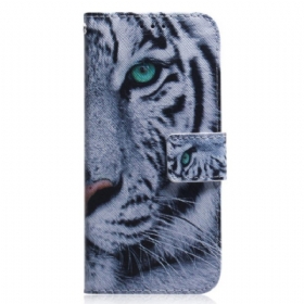 δερματινη θηκη Xiaomi Redmi Note 12 5G με κορδονι Strappy White Tiger