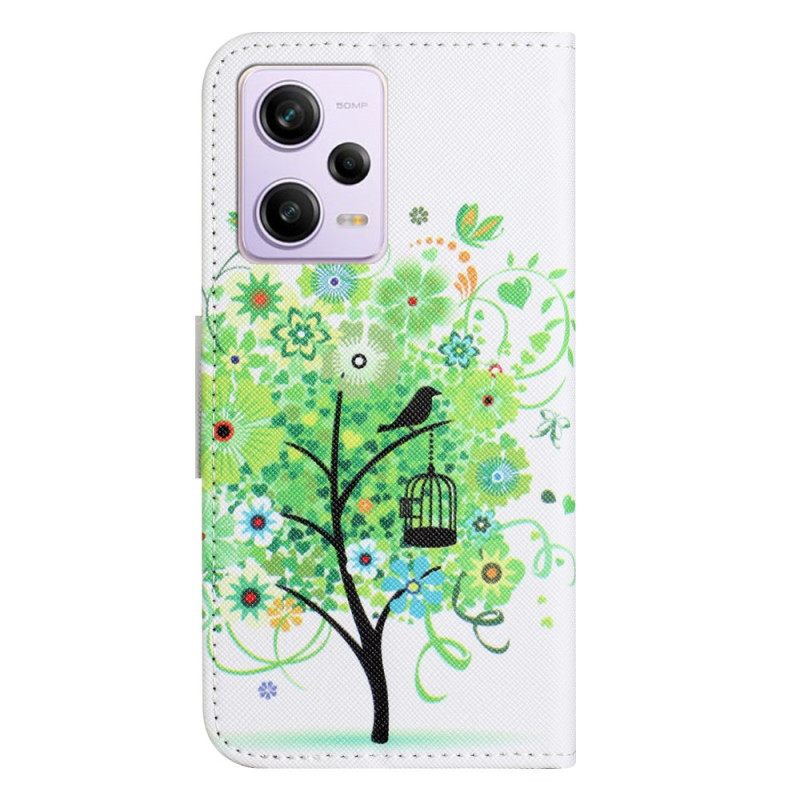 Κάλυμμα Xiaomi Redmi Note 12 5G με κορδονι Πράσινο Φύλλωμα Strap Tree