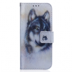 Κάλυμμα Xiaomi Redmi Note 12 5G με κορδονι Strappy Watercolor Wolf