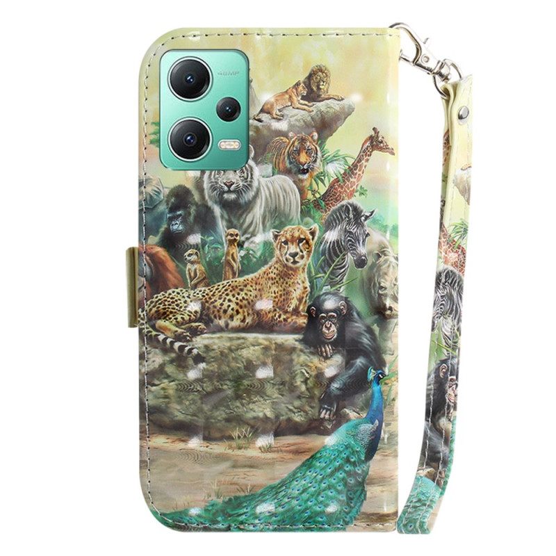 Κάλυμμα Xiaomi Redmi Note 12 5G με κορδονι Thong Safari Animals