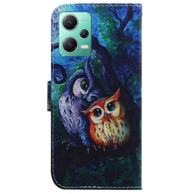 Κάλυμμα Xiaomi Redmi Note 12 5G με κορδονι Ζωγραφική Με Strappy Owls