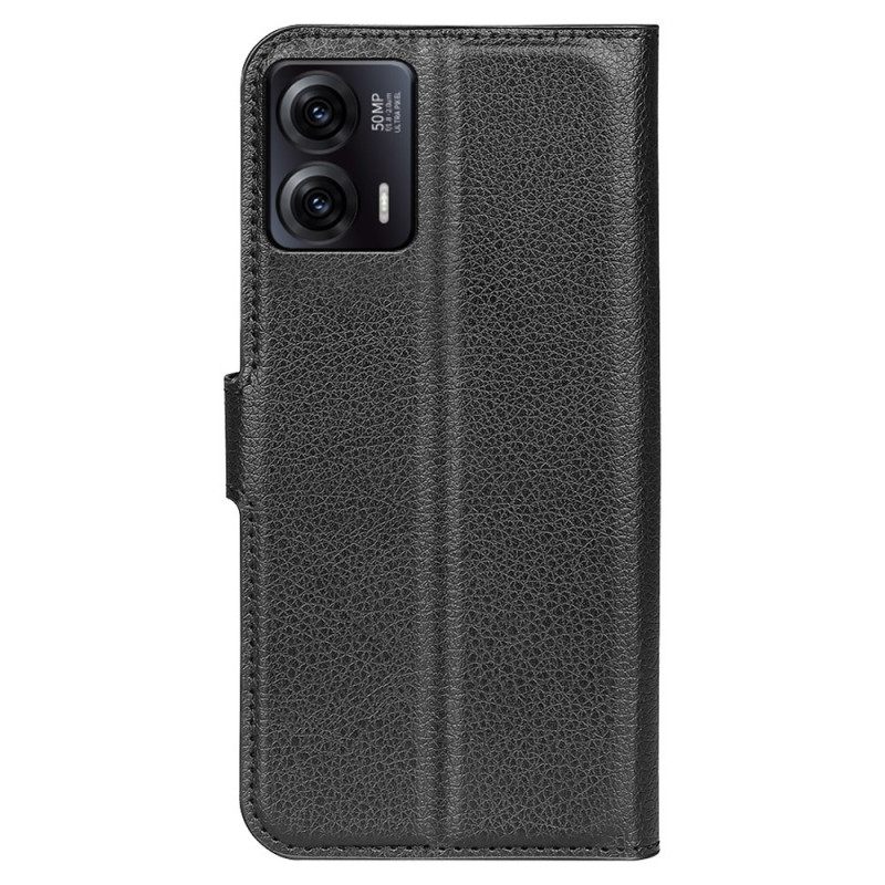 δερματινη θηκη Moto G73 5G Κλασικό Εφέ Δέρματος Litchi