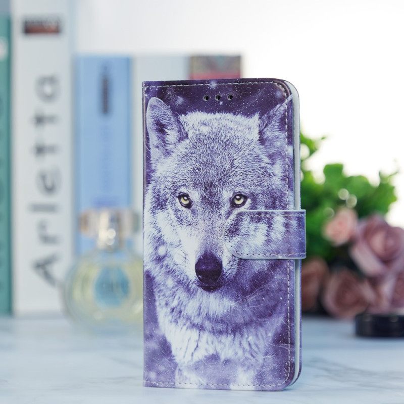 Κάλυμμα Moto G73 5G με κορδονι Lanyard Wolf