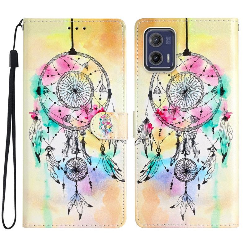 Κάλυμμα Moto G73 5G με κορδονι Πολύχρωμο Dream Catcher Με Λουράκι