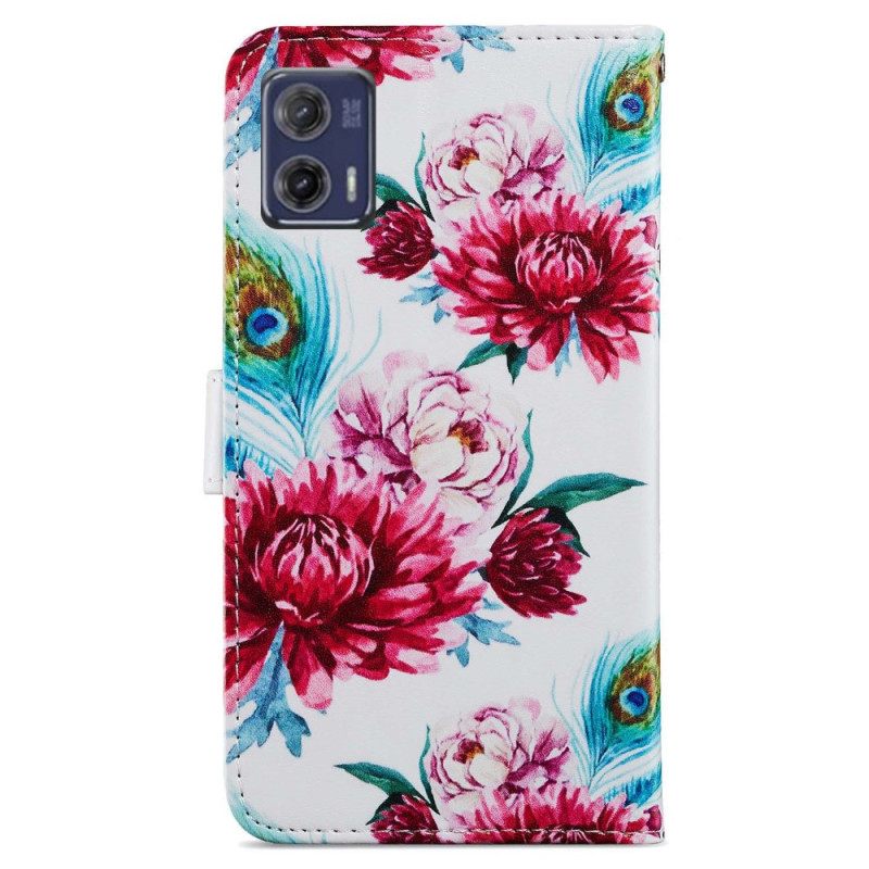 Κάλυμμα Moto G73 5G με κορδονι Strappy Floral