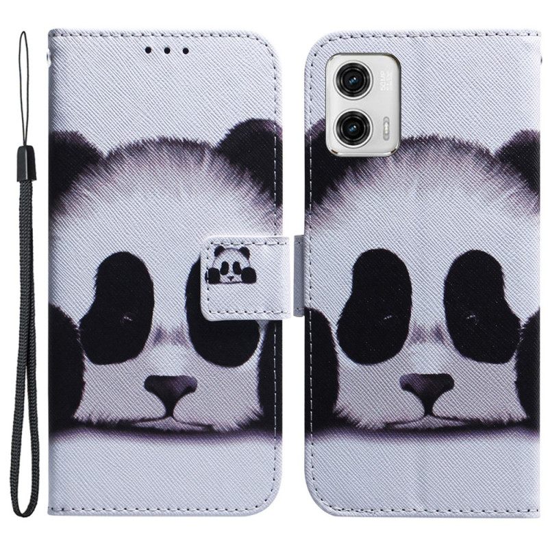 Κάλυμμα Moto G73 5G με κορδονι Strappy Panda