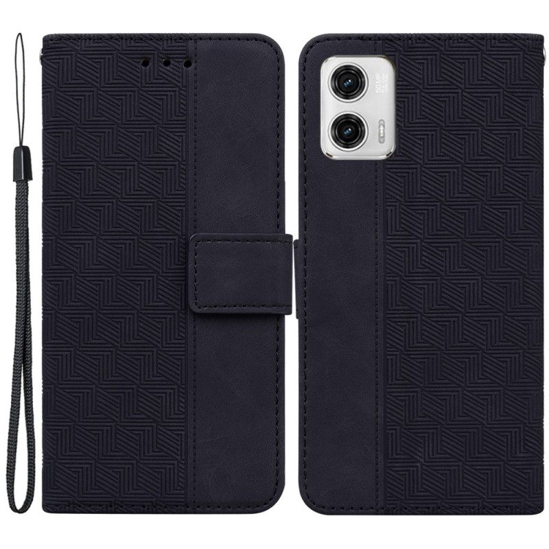 Κάλυμμα Moto G73 5G με κορδονι Strappy Pattern