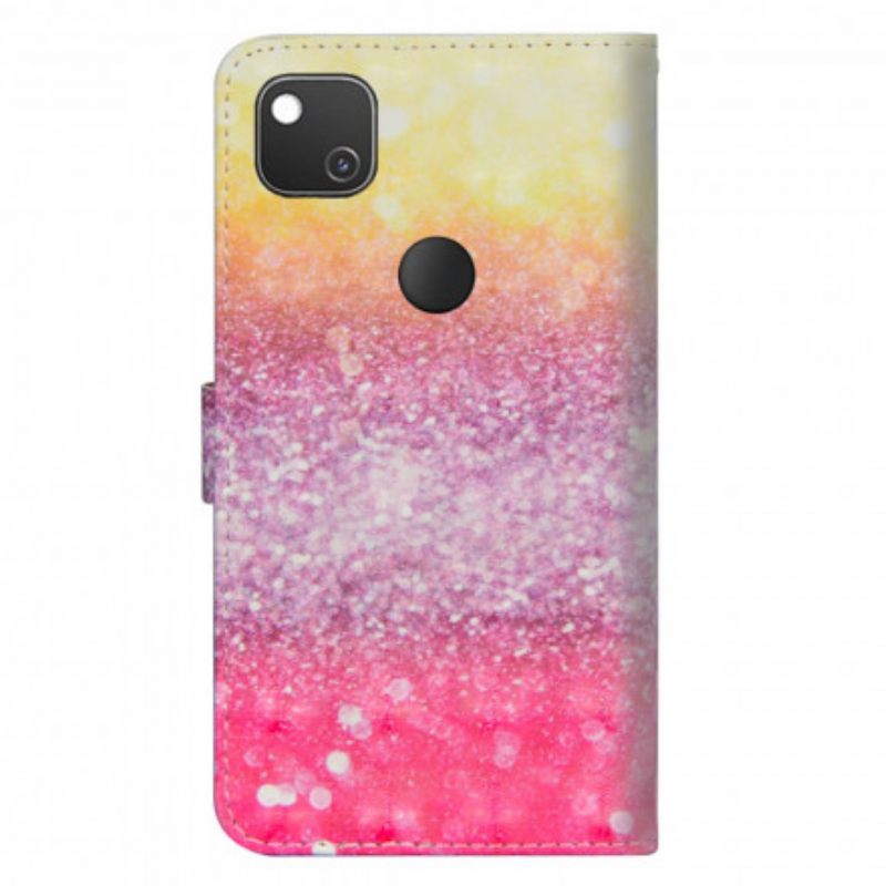 δερματινη θηκη Google Pixel 4A Magenta Glitter Gradient