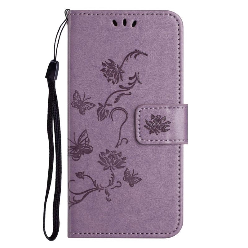 Κάλυμμα Samsung Galaxy M13 με κορδονι Strappy Flowers