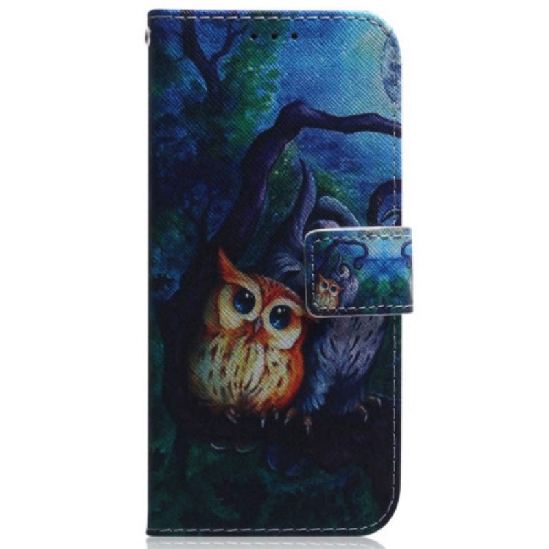 Κάλυμμα Samsung Galaxy M13 με κορδονι Ζωγραφική Με Strappy Owls