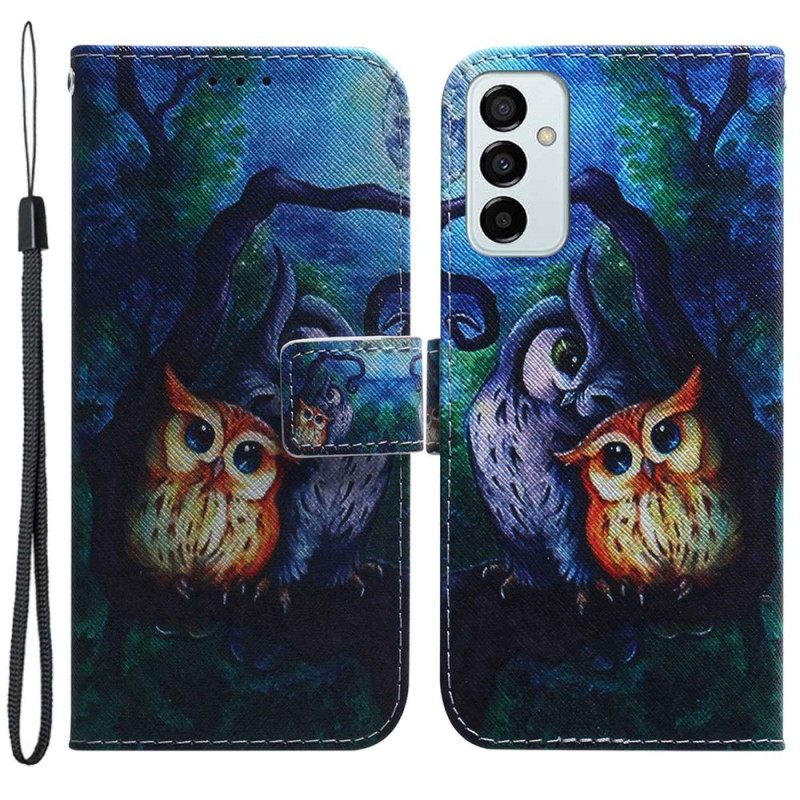 Κάλυμμα Samsung Galaxy M13 με κορδονι Ζωγραφική Με Strappy Owls