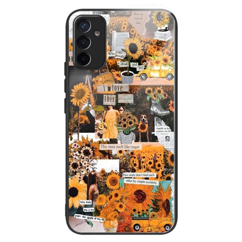 Θήκη Samsung Galaxy M13 Tempered Glass Sunflowers