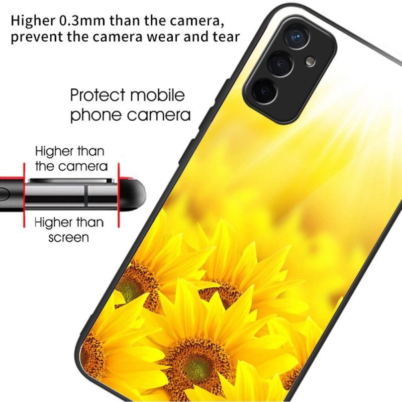 Θήκη Samsung Galaxy M13 Tempered Glass Sunflowers