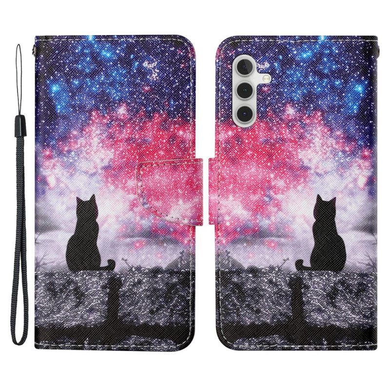 Κάλυμμα Samsung Galaxy A54 5G με κορδονι Starry Thong Cat