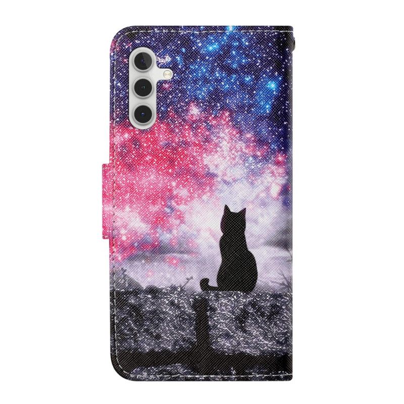 Κάλυμμα Samsung Galaxy A54 5G με κορδονι Starry Thong Cat