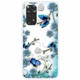 Θήκη Xiaomi Redmi Note 11 / 11S Άνευ Ραφής Ρετρό Πεταλούδες Και Λουλούδια