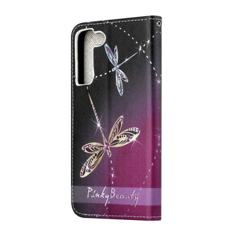 Κάλυμμα Samsung Galaxy S22 Plus 5G με κορδονι Strappy Dragonflies