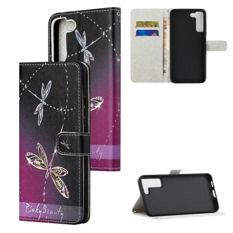 Κάλυμμα Samsung Galaxy S22 Plus 5G με κορδονι Strappy Dragonflies