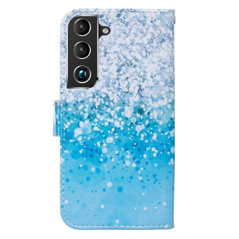 Θήκη Flip Samsung Galaxy S22 Plus 5G Blue Glitter Gradient