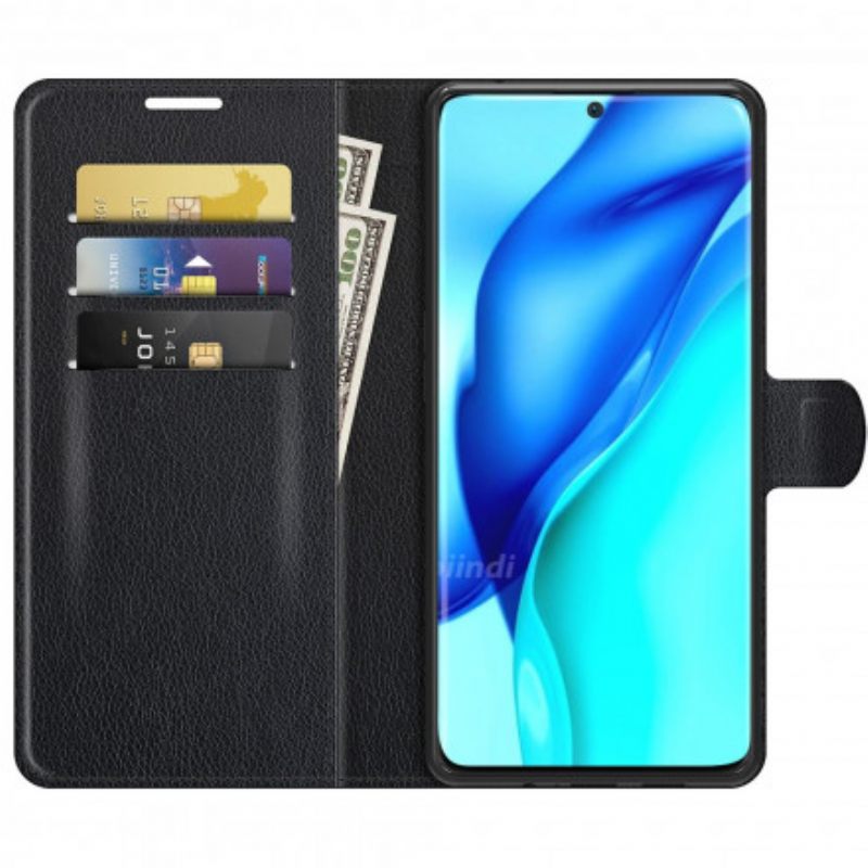 Κάλυμμα Huawei P50 Pro Premium Split Leather Litchi