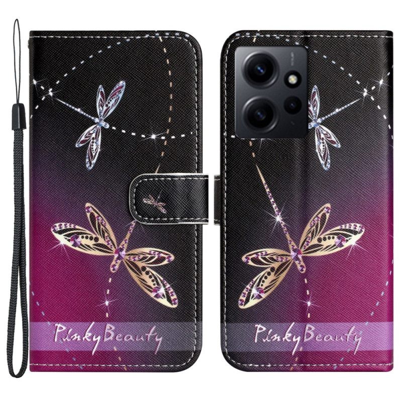 Κάλυμμα Xiaomi Redmi Note 12 4G με κορδονι Strappy Dragonflies