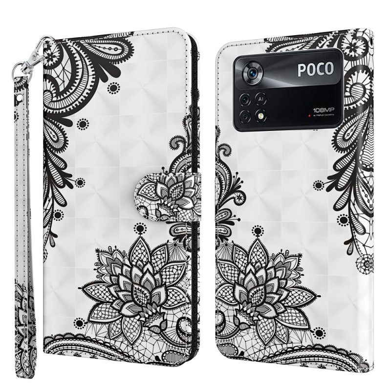 δερματινη θηκη Poco X4 Pro 5G με κορδονι Strappy Lace