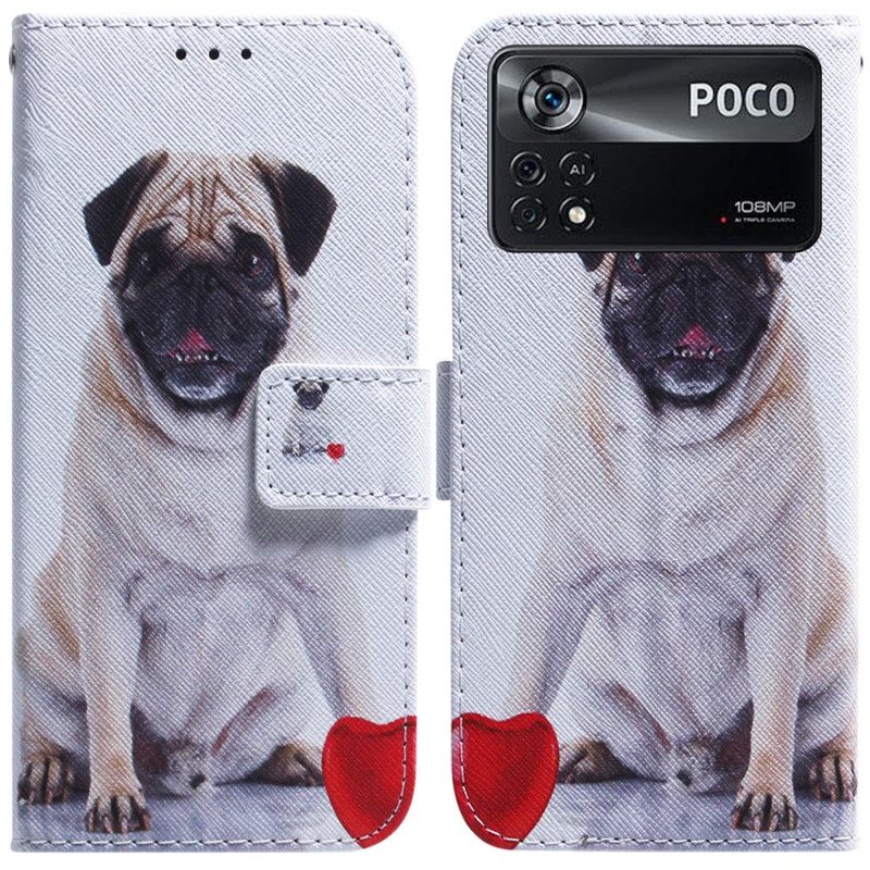 δερματινη θηκη Poco X4 Pro 5G Pug Dog