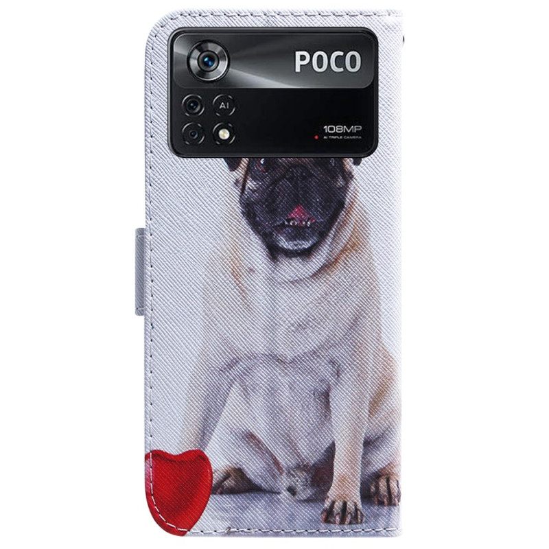 δερματινη θηκη Poco X4 Pro 5G Pug Dog