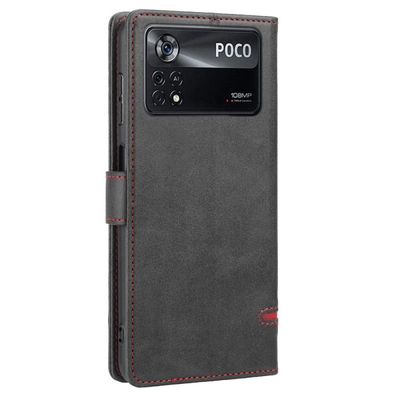 Κάλυμμα Poco X4 Pro 5G Line Leather Effect